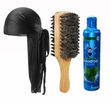 Kit Waves 1 Durag 1 Escova Dupla E 1 Shampoo