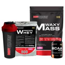 Kit Waxy Mass 3Kg Mor + Whey Protein 500G + Bcaa + Coquetel - Bodybuilders