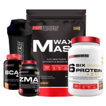 Kit Waxy Mass 3kg + Six Protein 900g + ZMA Drol 120 Cápsulas + BCAA 100g + Coqueteleira - Bodybuilders Kit Waxy Mass 3kg + Six Protein 900g + ZMA Drol 120 Cápsulas + BCAA 100g + Coqueteleira - Bodybuilders
