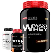 Kit Waxy Whey 2kg + BCAA 4,5 100g + Power Creatina 100g Bodybuilders Kit Waxy Whey 2kg + BCAA 4,5 100g + Power Creatina 100g Bodybuilders