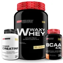 Kit Waxy Whey 2kg + BCAA 4,5 100g + Power Creatina 100g Bodybuilders Kit Waxy Whey 2kg + BCAA 4,5 100g + Power Creatina 100g Bodybuilders