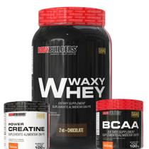 Kit Waxy Whey 2kg + BCAA 4,5 100g + Power Creatina 100g Bodybuilders