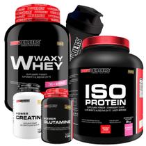 KIT Waxy Whey 2kg + Iso Protein 2kg+ Power Creatina 100g + Power Glutamina 100g + Coqueteleira - Bodybuilders KIT Waxy Whey 2kg + Iso Protein 2kg+ Power Creatina 100g + Power Glutamina 100g + Coqueteleira - Bodybuilders