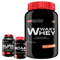 Kit Waxy Whey (35%) 900g + BCAA 100g + Pré treino - Bodybuilders