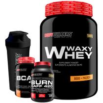 Kit Waxy Whey (35%) 900g + BCAA 100g + Pré treino + Coqueteleira - Bodybuilders
