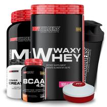 Kit Waxy Whey 900g + Amazing Mass 1,5kg + BCAA 100g + Power Creatina 100g + Coqueteleira + Porta Caps - Bodybuilders Kit Waxy Whey 900g + Amazing Mass 1,5kg + BCAA 100g + Power Creatina 100g + Coqueteleira + Porta Caps - Bodybuilders