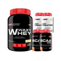 Kit Waxy Whey 900G Bau + 2X Bcaa 100G + 2X Creatina 100G