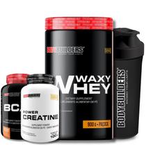 KIT Waxy Whey 900g + BCAA 100g + POWER Creatina 100g + Coqueteleira - Bodybuilders KIT Waxy Whey 900g + BCAA 100g + POWER Creatina 100g + Coqueteleira - Bodybuilders