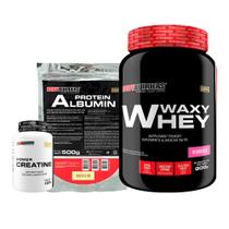 Kit Waxy Whey 900g + Power Creatina 100g + Albumin 500g - Bodybuilders