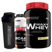 KIT Waxy Whey 900g + Power Creatina 100g + BCAA 100g + Coqueteleira - Bodybuilders