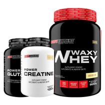 KIT Waxy Whey 900g + Power Creatine 100g + Power Glutamine 100g - Bodybuilders