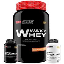 KIT Waxy Whey 900g + Power Creatine 100g + Power Glutamine 100g - Bodybuilders