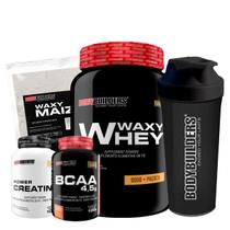 KIT - Waxy Whey 900g + Waxy Maize 800g + Power Creatina 100g + BCAA 100g + Coqueteleira - Bodybuilders KIT - Waxy Whey 900g + Waxy Maize 800g + Power Creatina 100g + BCAA 100g + Coqueteleira - Bodybuilders