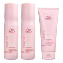 Kit Wella Blond Recharge 2x Shampoo Desamarelador 250ml, Condicionador 200ml (3 produtos)