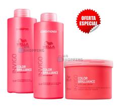 Kit Wella Brilliance Shampoo e Cond 1000ml + Máscara 500ml