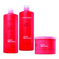 Kit Wella Color Brilliance Shampoo 1L, Condicionador 1L e Mascara 500ML