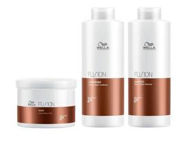 Kit Wella Fusion Intense Repair Shampoo 1000ml + Condicionador 1000ml + Máscara 500ml