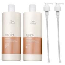 Kit Wella Fusion Profissional - Shampoo 1 Litro + Condicionador 1 Litro + Válvulas Pump Kit Wella Fusion Profissional - Shampoo 1 Litro + Condicionador 1 Litro + Válvulas Pump