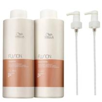 Kit Wella Fusion Shampoo 1 Litro + Condicionador 1 Litro + Vávulas Pump