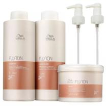 Kit Wella Fusion Shampoo 1000ml + Condicionador 1000ml + Máscara 500g + Válvulas Pump Kit Wella Fusion Shampoo 1000ml + Condicionador 1000ml + Máscara 500g + Válvulas Pump