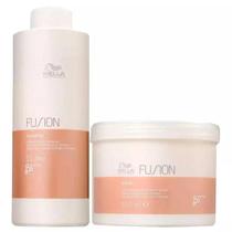 Kit Wella Fusion Shampoo 1L + Máscara 500ml Reconstrução Profunda para Cabelos Danificados
