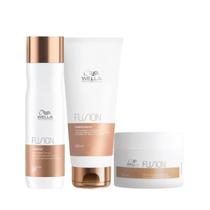 Kit Wella Fusion Shampoo 250ml, Condicionador 200ml e Mascara Capilar 150ml Reparação Intensa Kit Wella Fusion Shampoo 250ml, Condicionador 200ml e Mascara Capilar 150ml Reparação Intensa