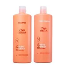 Kit Wella Invigo Nutri Enrich Shampoo 1000 ml Condicionador 1000 ml