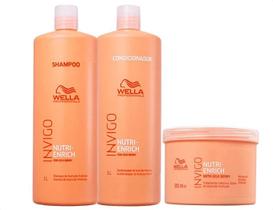 Kit Wella Invigo Nutri-enrich Shampoo 1L + Condicionador 1L + Mascara 500ml Kit Wella Invigo Nutri-enrich Shampoo 1L + Condicionador 1L + Mascara 500ml