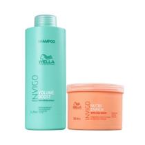 Kit Wella Invigo Volume Boost Shampoo 1L + Nutri Enrich Máscara 500ml