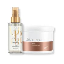 Kit Wella - Máscara Capilar 500g Fusion + Óleo 100ml Oil Reflections Light