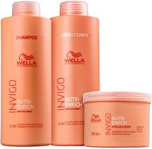 Kit Wella Nutri Enrich Invigo Shampoo 1L Condicionador 1L e Máscara 500ml