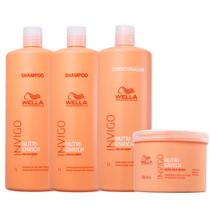 Kit Wella Nutri-Enrich Shampoo 1L, Shampoo 1L, Condicionador 1L, Máscara de Nutrição 500g