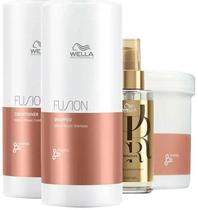 Kit Wella Pro Fusion Profissional - Sh E Cond E Másc E Óleo