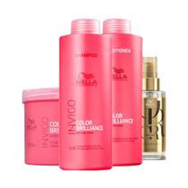 Kit Wella Pro Inv Brilliance Sh 1l e Cd 1l e Masc 500 e Oil 100