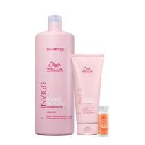 Kit Wella Professionals Blonde Recharge Shampoo Litro Condicionador e Ampola Nutri-Enrich (3 produtos)