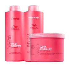 Kit wella professionals color brilliance shampoo 1 l + condicionador 1 l + mascara 500 g
