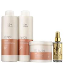 Kit Wella Professionals Fusion Salon Trio + Oil Reflections 100ml Kit Wella Professionals Fusion Salon Trio + Oil Reflections 100ml