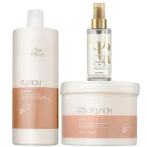 Kit Wella Professionals Fusion Sh 1L + Masq 500g + Oil Reflections Light 100ml