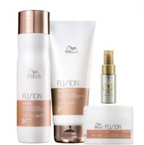 Kit Wella Professionals Fusion Sh 250ml + Cond 200ml + Masq 150g + Oil Reflections Light 30ml