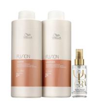 Kit Wella Professionals Fusion Shampoo 1 Litro + Condicionador 1 Litro + Oil Reflections Light 100ml Kit Wella Professionals Fusion Shampoo 1 Litro + Condicionador 1 Litro + Oil Reflections Light 100ml