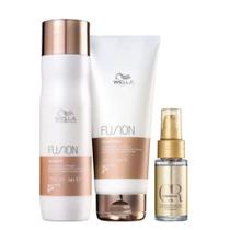 Kit Wella Professionals Fusion shampoo 250ml + Condicionador 200ml + Oil Reflections 30ml
