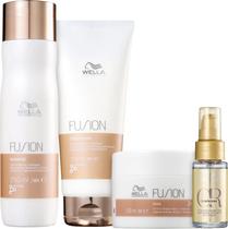 Kit Wella Professionals Fusion Super Salon shampoo 250 ml cond 200 masc 150 oleo 30ml (4 Produtos)