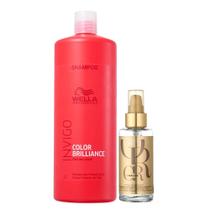 Kit Wella Professionals Invigo Color Brilliance Shampoo 1 Litro + Oil Reflections 100ml Kit Wella Professionals Invigo Color Brilliance Shampoo 1 Litro + Oil Reflections 100ml