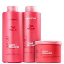 Kit Wella Professionals Invigo Color Brilliance Shampoo 1000ml + Condicionador 1000ml + Máscara 500m