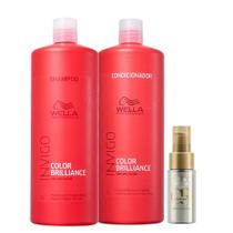 Kit Wella Professionals Invigo Color Brilliance Shampoo 1000ml + Condicionador 1000ml + Oil Reflections Light 30ml