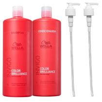 Kit Wella Professionals Invigo Color Brilliance Shampoo 1000ml + Condicionador 1000ml + Válvulas Pump