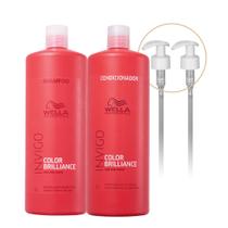 Kit Wella Professionals Invigo Color Brilliance Shampoo e Condicionador 1L e Válvula (4 produtos)