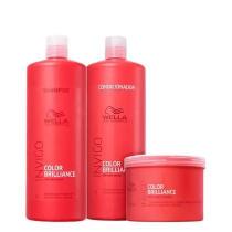 Kit Wella Professionals Invigo Color Brilliance Trio Shampoo Condicionador e Máscara 3 Produtos Grandes