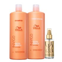 Kit Wella Professionals Invigo Nutri-Enrich Shampoo 1 Litro + Condicionador 1 Litro + Oil Reflections 100ml