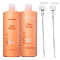 Kit Wella Professionals Invigo Nutri-Enrich Shampoo 1000ml + Condicionador 1000ml + Válvulas Pump